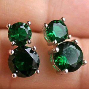 Topaz Earrings.  28k White Gold filled